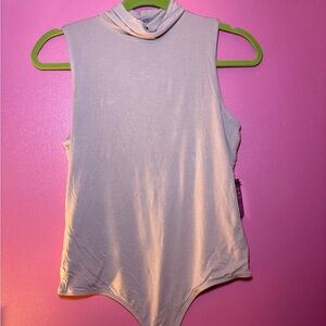 Express White Sleeveless Fitted Bodysuit